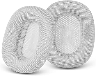 GEVO Upgraded Ear Cushions Replacement Earpads for Apple AirPods Max Headphones, Mesh Fabric Ear Pads Cover with Memory Foam and Magnet for AirPods Max (Silver)