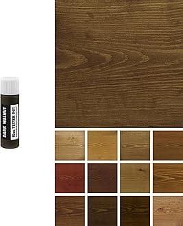Littlefair's Wood Stain Water Based - 0.5oz/15ml - Indoor Furniture Stain Light & Dark Finishes - Special Non Toxic & Eco Friendly Formula - Wood Stain for Crafts - Color: Dark Walnut