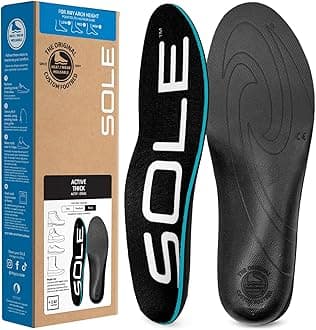 SOLE Active Thick Insoles - Custom Moldable Orthotic Support for Any Arch Type, Plantar Fasciitis Relief - Multiple Sizes