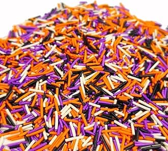 Halloween Sprinkles Jimmies Sprinkles Orange Black Purple and White Jimmies for Decorating Cake Cookie Cupcake Ice cream