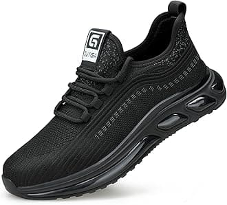 GUYISAMens Safety Shoes Work Boots Trainers Steel Toe Cap Work Shoes Lightweight Anti-Puncture Breathable Protective Sneakers