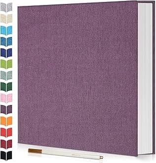 Artfeel Photo Album Self Adhesive Scrapbook,60 Pages Large Photo Book for 4x6,5x7,8x10 Pictures,DIY Album for Baby Wedding Family Travel Birthday,with Metallic Pen and Scraper