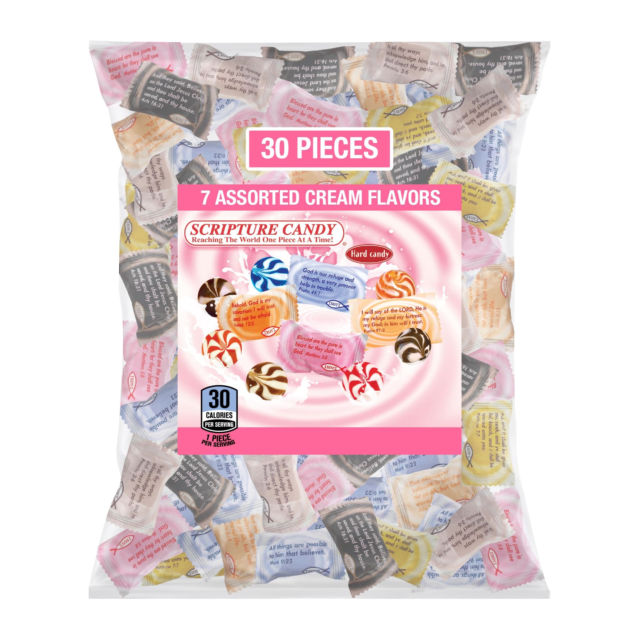 Assorted Cream Flavor Hard Candy, 30 Pieces