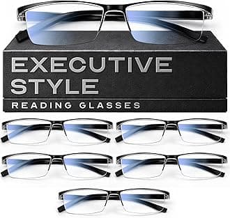 Gaoye 6 pack 1.0 Executive Style Reading Glasses Men - Durable Readers with Blue Light Filtering- Comfortable Fit with TR90 Frames
