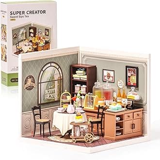 - Super Creator-Mini Blocks Model Building Set for Adults, Miniature Plastic House Kit Super Store-Building Blocks Toys for Teens 8-12, DIY Crafts/Hobbies for Teens&Adults (Sweet Sips Tea)