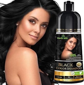 Herbishh Hair Color Shampoo For Gray Hair – Magic Hair Dye Shampoo – Colors Hair In Minutes–Long Lasting–500 Ml–3-In-1 Hair Color–Ammonia-Free | Herbishh (Black)