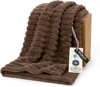 Bedsure GentleSoft Brown Fleece Blanket for Couch - Cozy Soft Blankets for Women, Cute Small Throws for Girls, 50x60 Inches