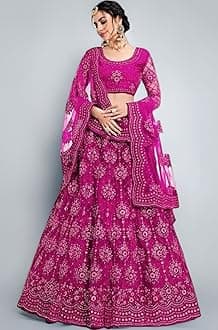 ZAALIMA FASHION Embroidered Semi Stitched Lehenga Choli Dupatta set with unstiched blouse piece and Flare Lehenga choli