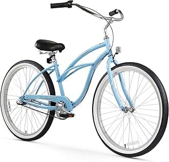 Firmstrong Urban Lady Three Speed Beach Cruiser Bicycle, 24-Inch, Baby Blue