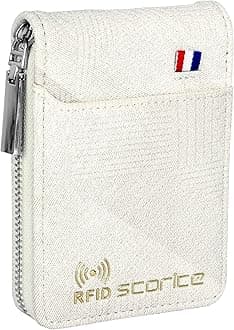 RFID Protected PU Leather 9 Slot RFID Vertical Credit Debit Card Holder Money Wallet Zipper Coin Purse for Men Women (Beige, 11.5x2x8Cm)