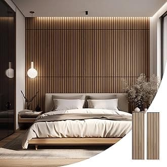 WVH Slatpanel Oak Natural Core – Acoustic 3D Textured Wood Panels for Walls & Ceilings | Decorative Panels for Homes, Offices & Studios | 2 x 47.24” x 12.6” | Real Wood Veneer, MDF, Felt