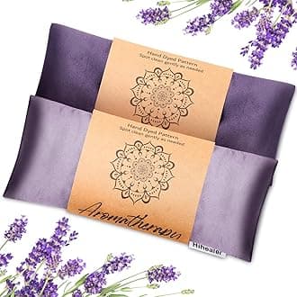 Weighted Eye Mask for Sleep, Yoga, Meditation, Lavender Eye Pillow Heated for Headache, Sinus, Dry Eyes Relief, Moist Heat Mask Purple Relaxation Gifts for Women (Purple&Lilac)