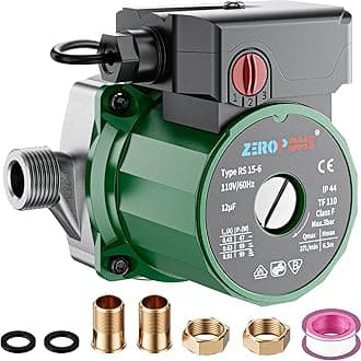 ZeroPone Hot Water Recirculating Pump, 93W Water Circulator Pump NPT 3/4" w/NPT 1/2" Adapter, Stainless Steel Head,15-6S 3 Speed Control for Electric Water Heater System