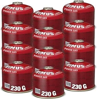 Primus Camping Gas Canister - Power Gas 100g / 230g / 450g - Standard Threaded Gas Canisters for Camping Stove - Mix of Isobutane & Propane Gas - EN417 Gas Cartridge for Camping Stove