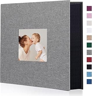 Artmag Fabric Photo Album 4x6 1000 Large Capacity for Family Wedding Anniversary Linen Album Holds 1000 Horizontal and Vertical Photos (1000 Pockets, Grey)