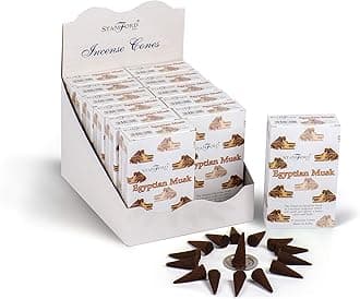 Stamford37214 Egyptian Musk Incense Exotic, 15 Cones x 12 Packs, Black, One Size