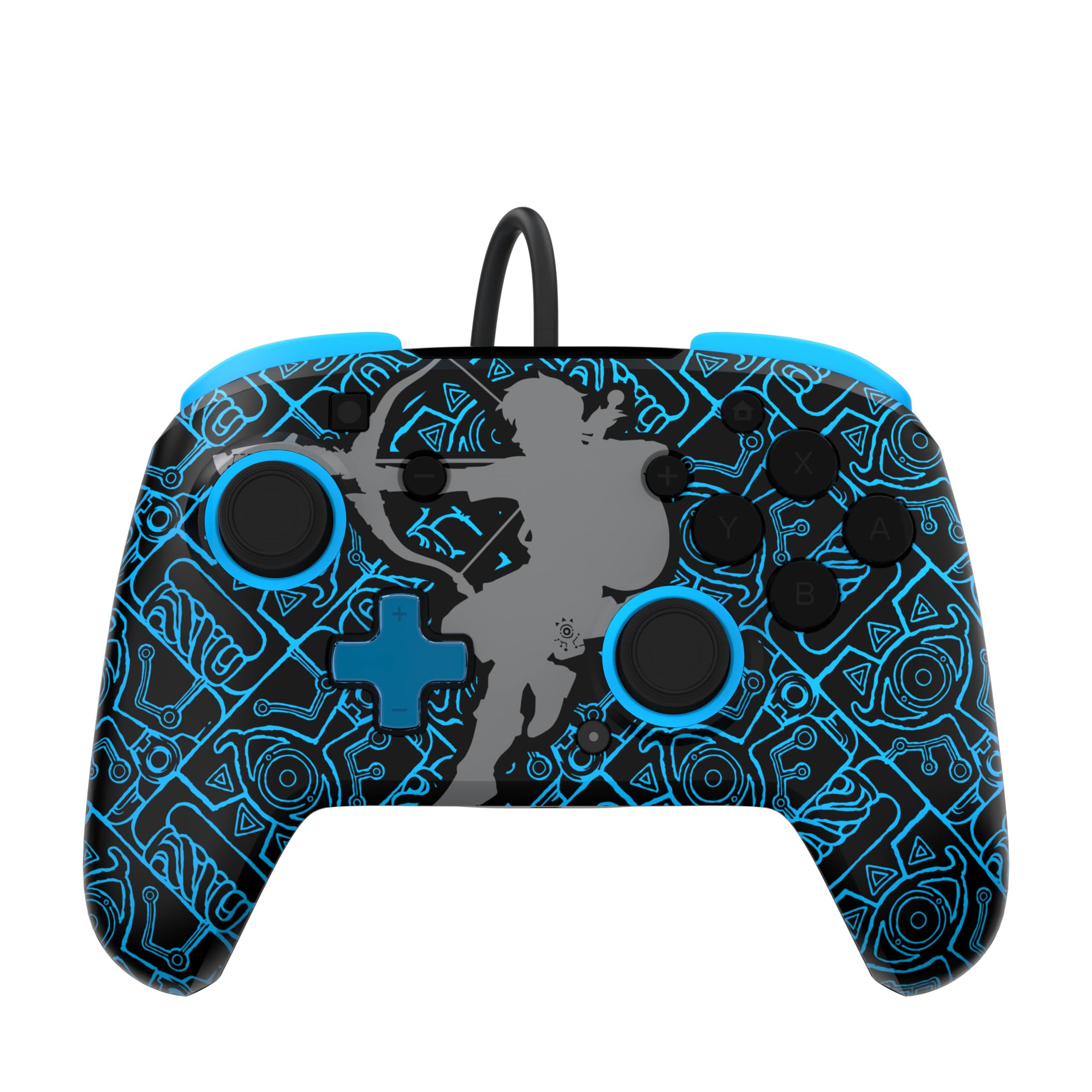 PDP REMATCH Enhanced Wired Power Nintendo Switch Pro Controller, Officially Licensed Switch Lite/OLED Compatible Gamepad, Customizable Programmable Buttons, Zelda BOTW Sheikah Shoot Glow in the Dark