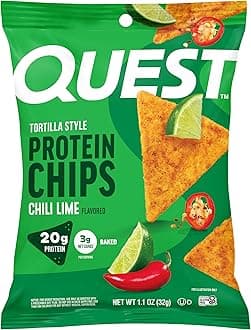 Quest Nutrition Tortilla Style Protein Chips, Chili Lime, Baked (1.1oz, 12 Count)