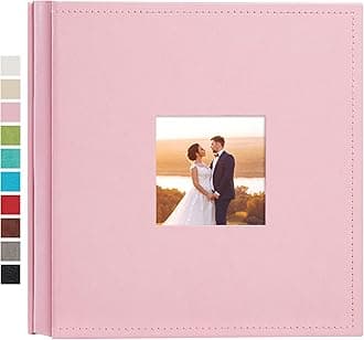 Small Photo Album 4x6 200 Photos Leather Cover Picture Book with 200 Horizontal Pockets for Family Wedding Anniversary and Baby (Pink)