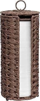 GRANNY SAYS Toilet Paper Storage Basket with Lid, Toilet Paper Holder Stand, Waterproof Organizer for Bathroom, Bathroom Baskets for 3 Mega Rolls, Brown