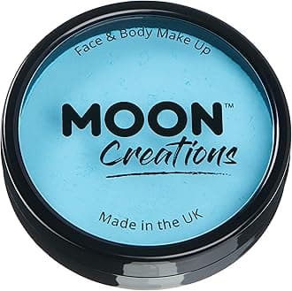 Moon Creations Pro Face & Body Makeup | Light Blue | 36g | Professional Colour Paint Cake Pots for Face Painting | Face Paint For Kids, Adults, Fancy Dress, Festivals, Halloween