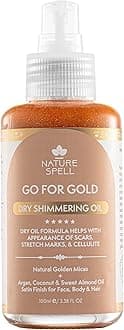 – Dry Shimmering Oil for Body & Face, Lightweight, Glowy Finish, Infused With Argan and Coconut Oils, Vegan, 100ml
