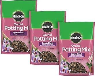 Miracle-Gro Orchid Potting Mix Coarse Blend, Enriched with Plant Food, For Container Gardening, 8 qt. (3-Pack)