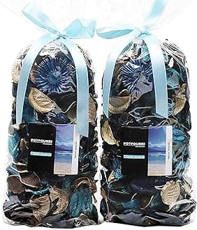 Qingbei Rina Spring Potpourri Bags,Ocean Breeze Scented Potpourri Dried Flower, Bowl Vase Filler, Home Fragrance Sachet Petal, Beach Coastal Decor, 8.4 oz(Turquoise Teal)