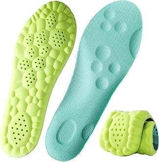4D Cloud Insoles for Men and Women, Arch Support Insoles, Memory Foam Insoles, Shock Absorption and Cushioning Sports Shoe Insoles (Green, XL (Men 9-11/Women 10-11)