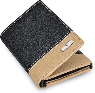 URBAN FOREST Travis Black/Beige Leather Wallet for Men