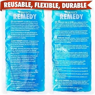 Perfect Remedy 2-Pack Gel Ice Packs for Injuries - Reusable, Soft & Flexible Hot & Cold Compress, Soothing Aid for Sprains, Strains, Soreness conditions, Alternative to Hot Water Bottles (Blue, Large)
