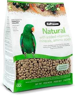 ZuPreem Natural With Added Vitamins, Minerals, Amino Acids Medium/Large Bird Food,3 Lb.