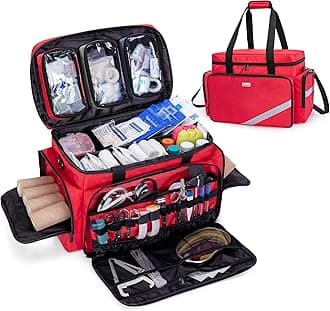 Trunab First Aid Bag Empty, Professional Medical Bag Emergency Responder Trauma Bag with Inner Dividers and Anti-Slip Bottom, Ideal for EMT, EMS, Paramedics