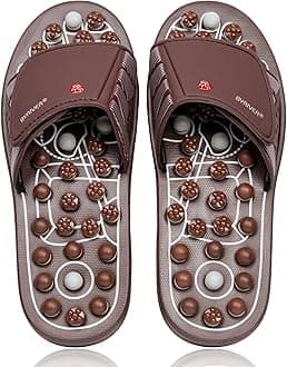 BYRIVER Reflexology Foot Massager for Circulation, Acupressure Slippers Relaxation Tool Helps with Plantar Fasciitis, Relief Foot Pain, Wellness Gifts for Mum dad (03L)