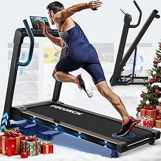 Folding Treadmill for Home, 4.5HP, 20 Auto Incline, 1km/h-16km/h, 150KG limited, Ideal for marathon training, Running Machine for Heavy People with LED, Bluetooth Speakers, Silent Walking Pad