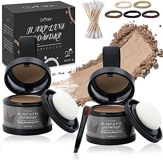 2 Pack Hairline Powder for Women and Men, Used to Root Touch Up Hair Color, Thinning and Gray Hair Coverage and Bald Spots Coverage, Light Brown