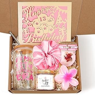 13th Birthday Gifts for Girls, Happy 13th Birthday Gift Ideas, Unique Birthday Gift for 13 Year Old Girl, Daughter, Niece, Granddaughter, Best 13th Birthday Gifts Box for Girls with 16oz Glass Cup