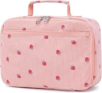 LEDAOU Lunch Bag Kids Insulated Lunch Box Girl Boy Insulated Reusable Lunch Bag for School Picnic Hiking Work (Pink strawberry)