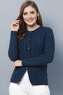 Women Sweater for Winters Woolen Acrylic Full Sleeve Round Neck Cable Design Cardigan Sweater for Women Winter Woollen Stylish