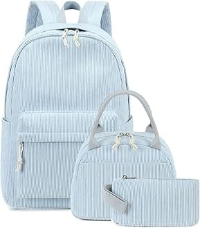 School Backpack Set Girls Womens Laptop Bookbag Casual Daypack Fits 15 inch Laptop with Lunch Tote Bag and Pencil Bag