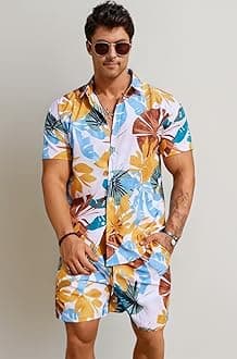 Co Ord Set for Men | Trendy Night Dress for Boys | T-Shirt and Shorts Combo for Lounge | Stylish Summer and Travel Wear |Men's Matching Two-Piece for Vacation