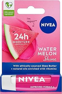 Watermelon Shine Lip Balm (4.8g), Flavoured Lip Balm with Shea Butter, Natural Oils and Vitamins, Provides 24h Moisture and a Pink Shine, Vegan Lip Care Formula