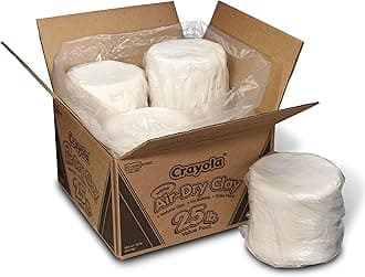 Crayola Air Dry Clay for Kids - White, 25lbs, Bulk Modeling Clay for Kids, No Bake, Sculpting & Molding Material, Bulk Art Supplies for Classrooms