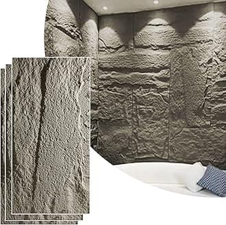 Faux Stone Wall Panel Exterior Interior, Waterproof PU Wall Covering Panels, 3D Wall Decor Paneling Wainscoting, Stacked Stone Siding Panel(Gray 1,3pcs)