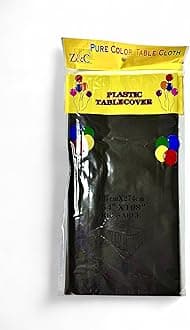 Cathy's toy Shop Large Plastic Rectangle Table Cover Cloth Wipe Clean Party Tablecloth Covers (Black table cover)