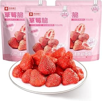 Whole Freeze Dried Strawberry Shortcake Tart Fruit Chips 3 Pack 3.17 Oz