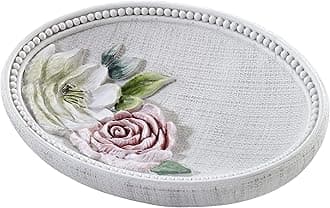 Soap Dish, Resin Countertop Accessories, Floral Home Decor (Spring Garden Collection)