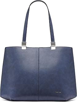 Women's Granite Geometric Tote Bag – Vegan Leather, Monogram, 3 Pockets