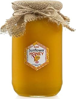RAW HONEY directly from the beekeeper in Poland | 1,1 KG | SUNFLOWER honey | Raw, natural, very healthy, without additives. Unfiltered, not centrifuged or heated | Made by bees