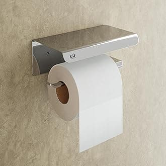 USF Bathroom Toilet Roll Holder | 304 Stainless Steel Build | Square Paper Holder for Wash Area | Chrome Finish | Strong & Long Lasting Design | Easy Installation | 25 Years Warranty